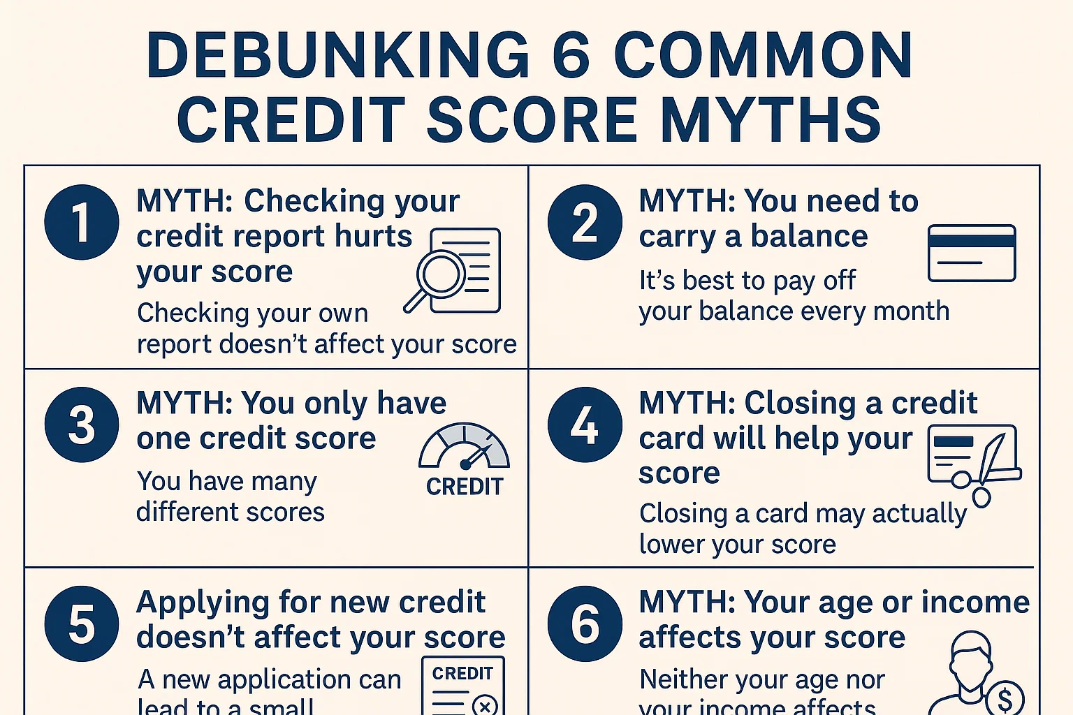 Credit Score Myths infographic