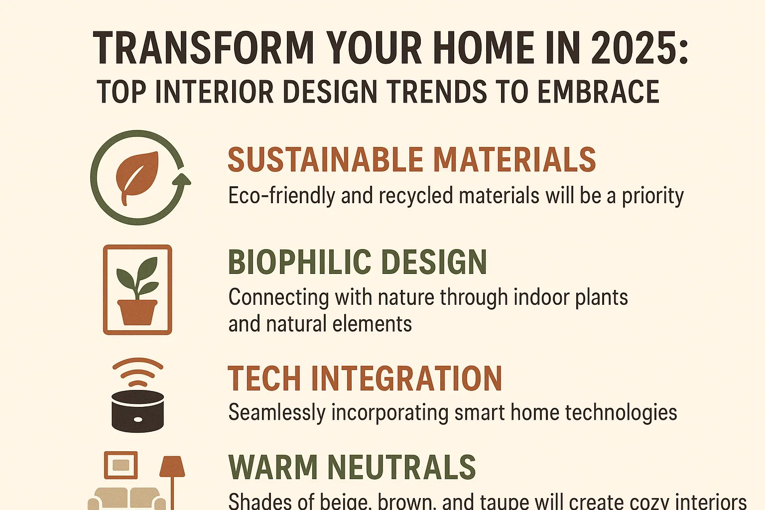2025 Interior Design Trends infographic