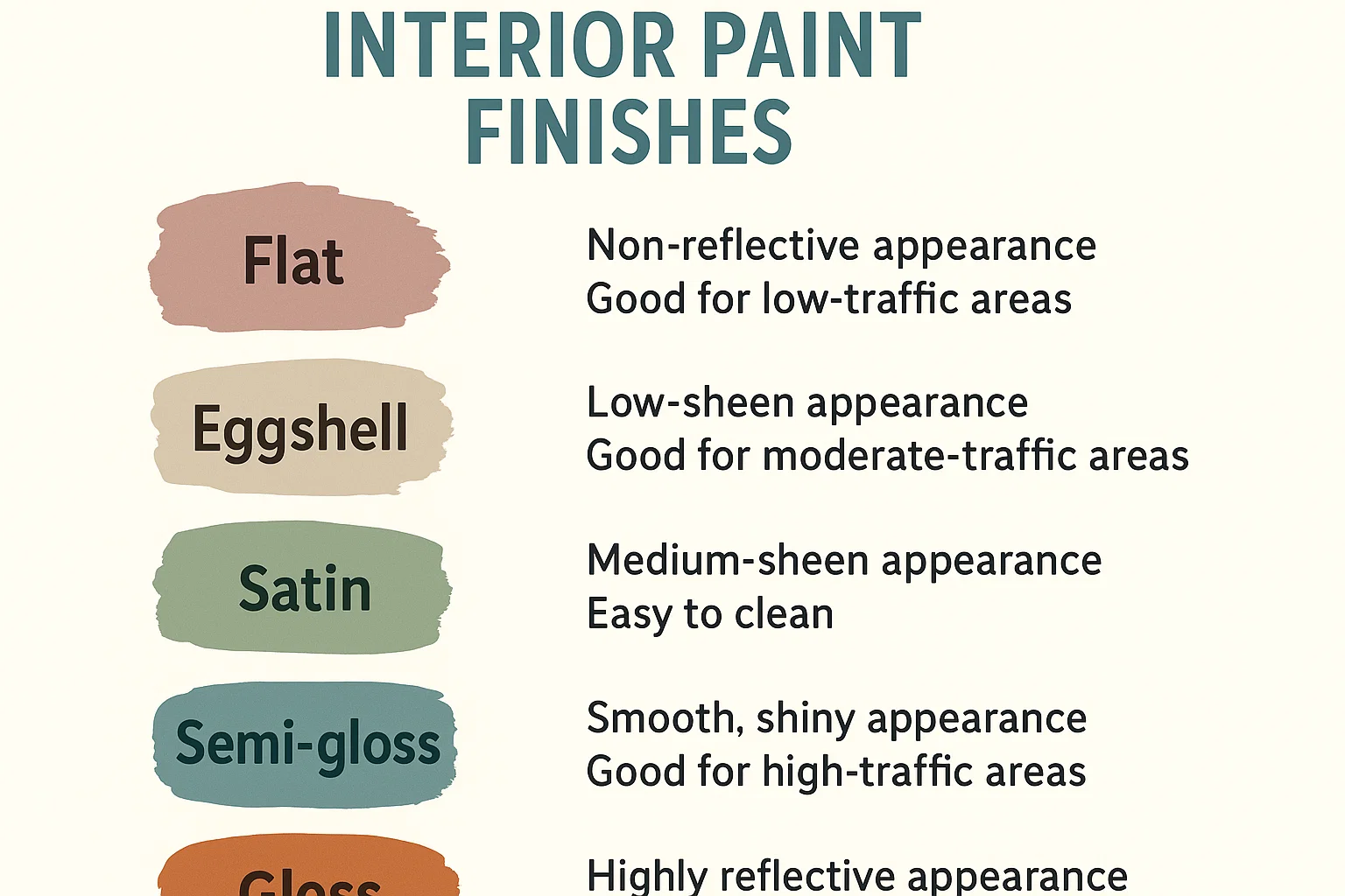 Interior Paint Finish Guide infographic