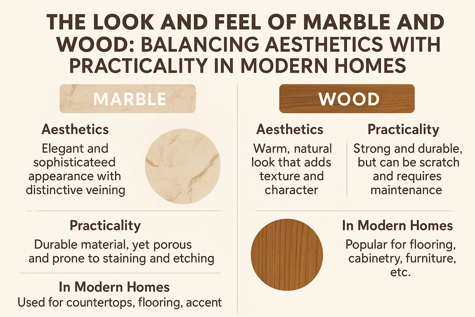Marble and Wood Harmony infographic