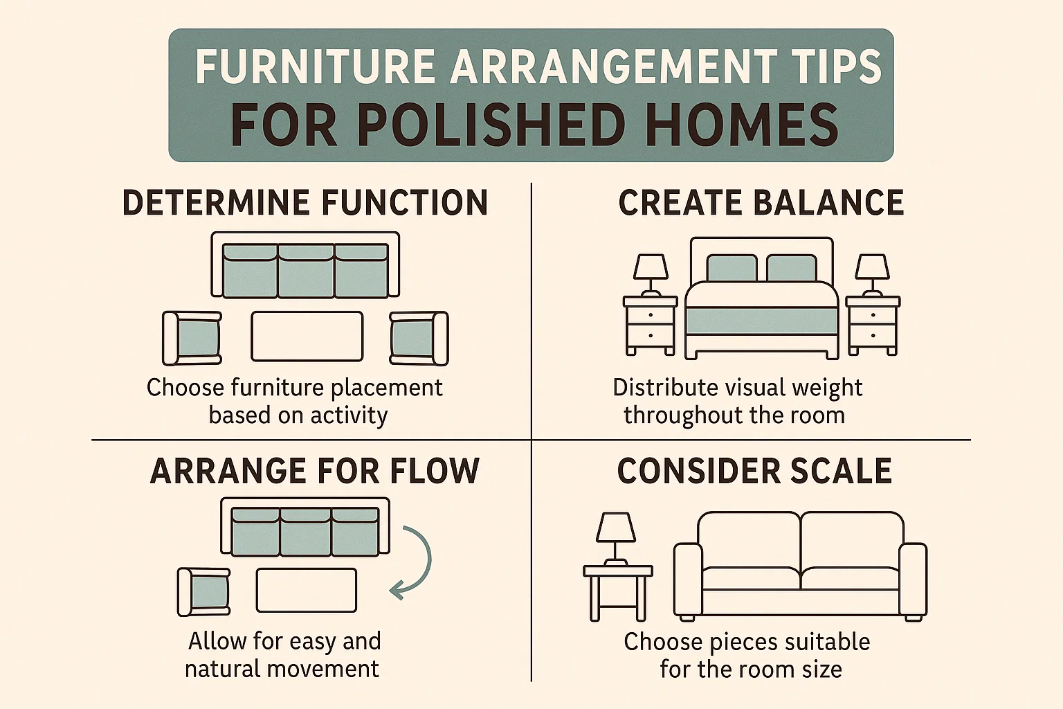 Elegant Furniture Arranging infographic